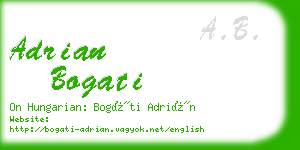 adrian bogati business card